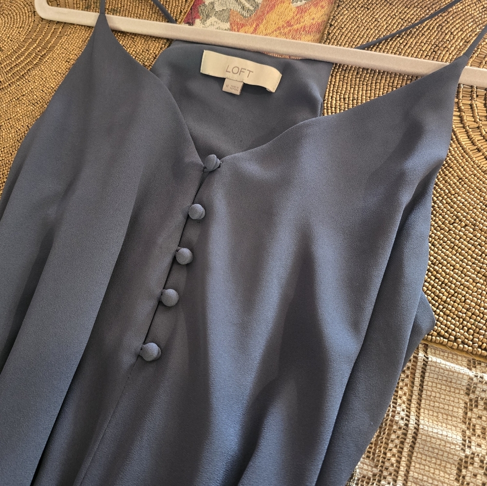 Loft Spaghetti Strap Dress Blush Blue Size Medium New Without Tag